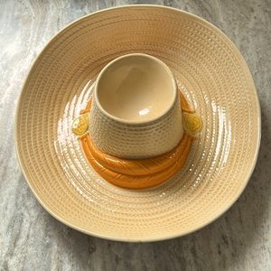 Vintage Metlox Chip and Dip Tray.  Sombrero.